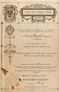 Rudolf Diesels patent 1883
